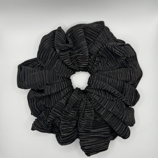 Ribbed Black and Copper Glitter XL Scrunchie