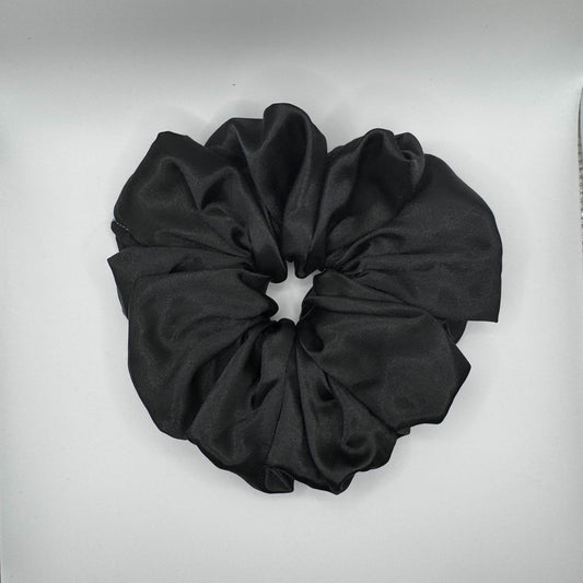 Black Satin XL Scrunchie