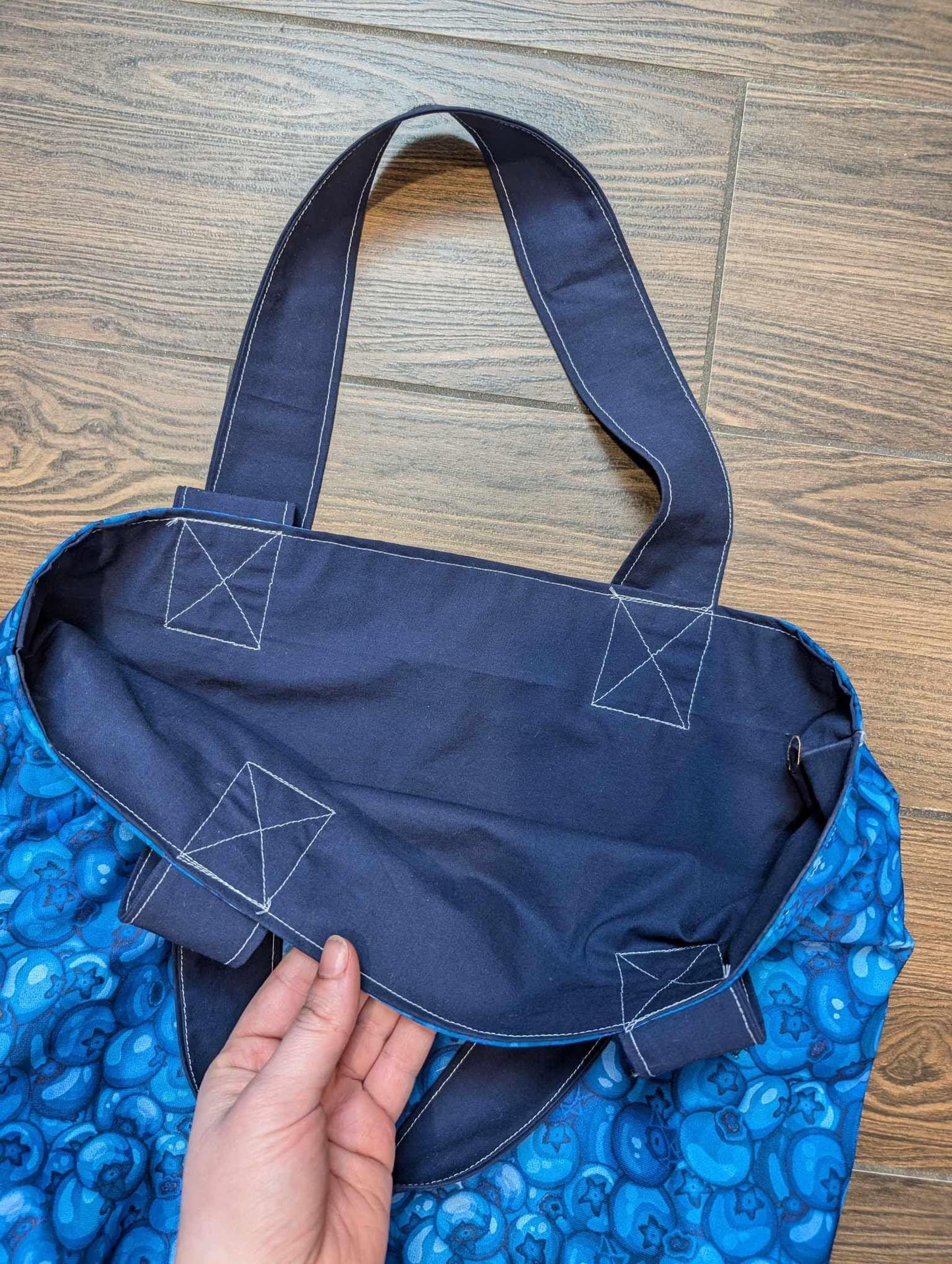 Blueberry Tote Bag, Navy Tote, Back to School, Purse, Gift Ideas, Blueberry Themed Tote Bag, Berry Bag, Berry Tote, Blue Bag, Blue Tote