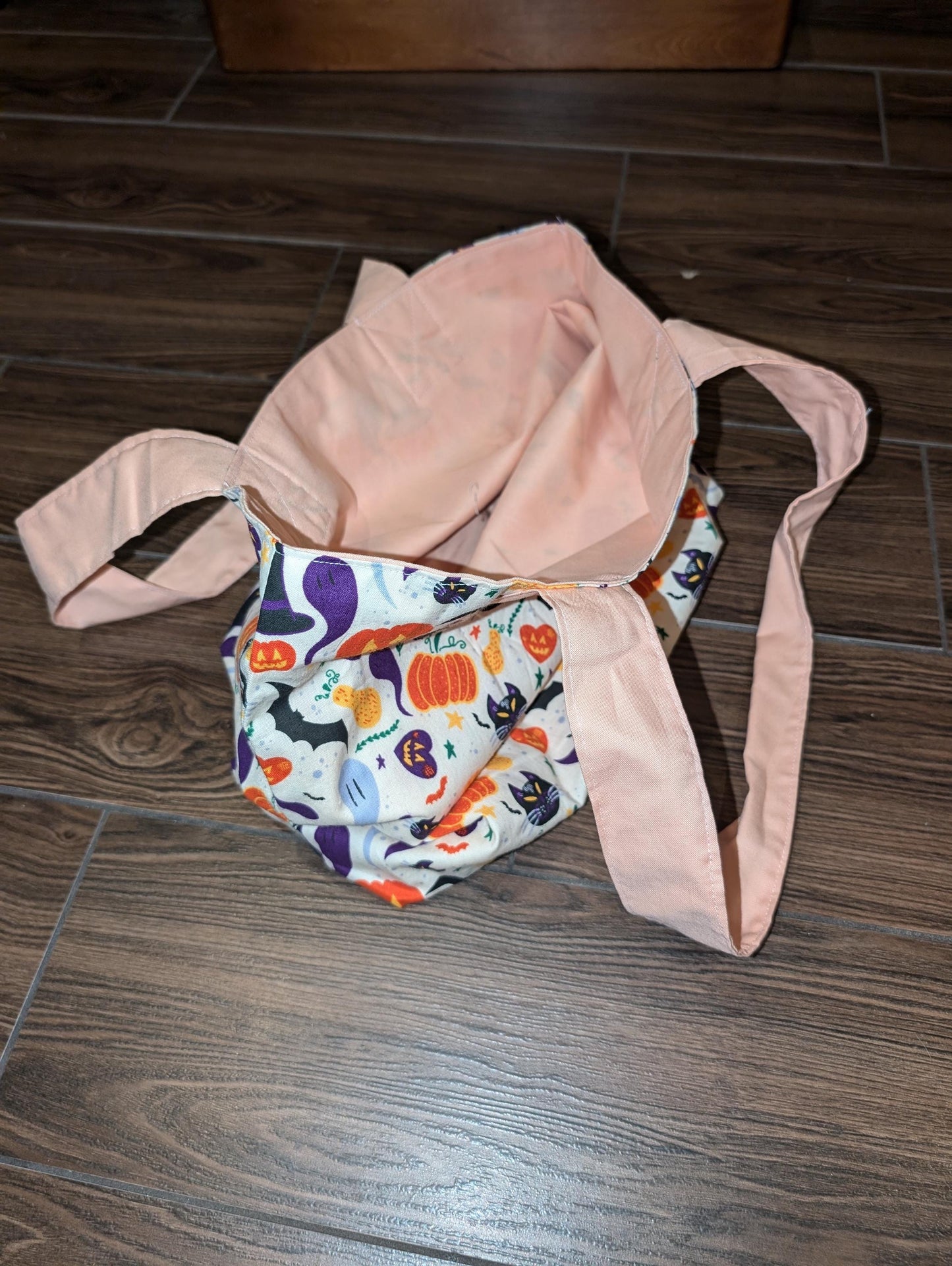 Nostalgic Halloween Tote Bag, Pumpkins, Bats, Witchy, Cats, Ghosts, Squash, Handmade Cotton Tote Back, Soft Tote, Cute Halloween Bag