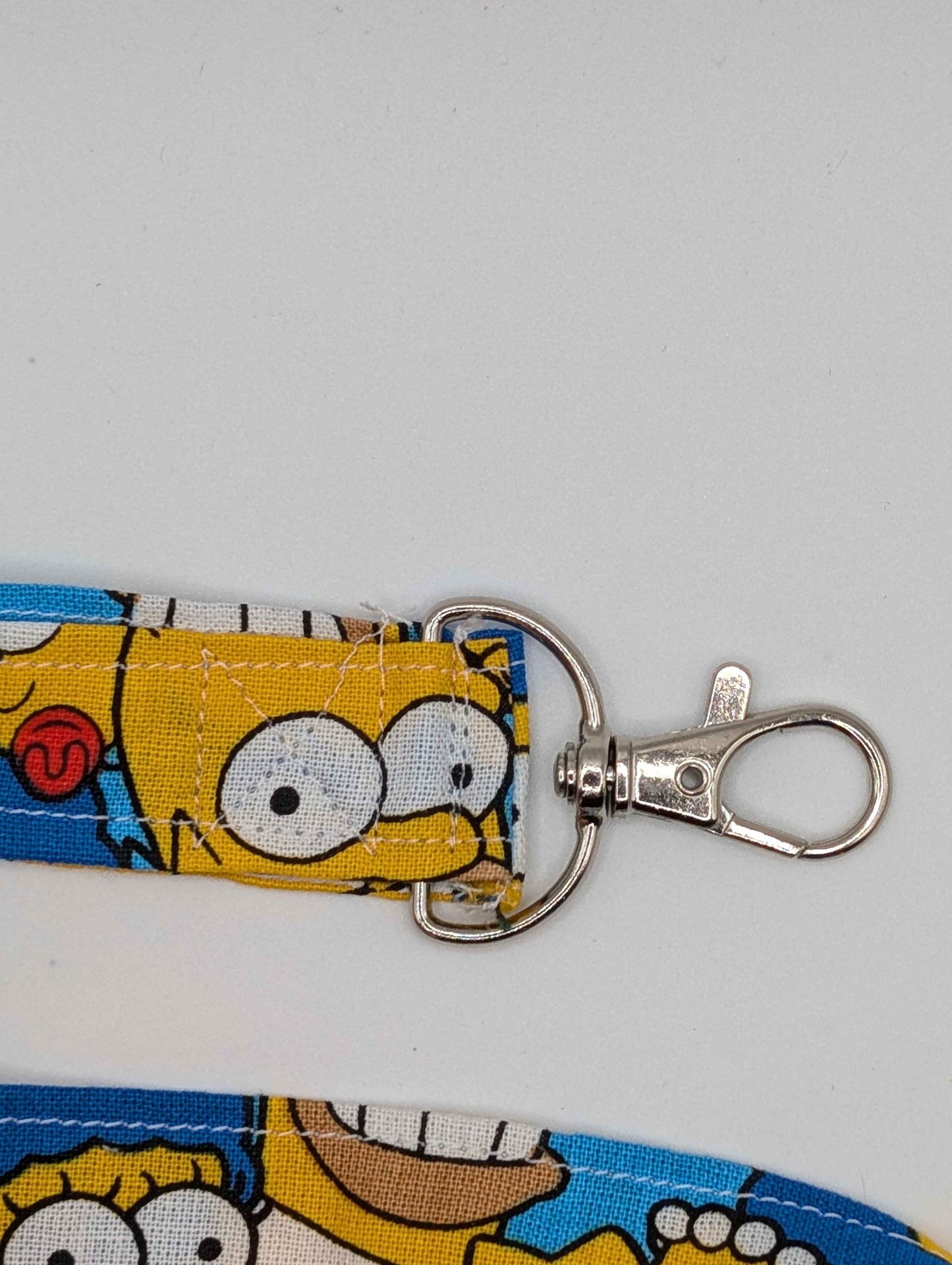 Simpsons Keychain, Simpsons Lanyard, Marge, Homer, Lisa, Bart, Maggie, TV Show, Nerdy Keychain, Nostalgic, The Simpsons, Blue and Yellow
