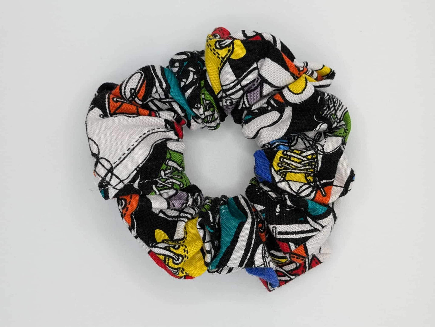 Shoe Scrunchie, High Tops, Rainbow Converse Style Shoe Scrunchie, Black and Rainbow, Sneaker Head, Gift Ideas, Back to School, Alt Fashion
