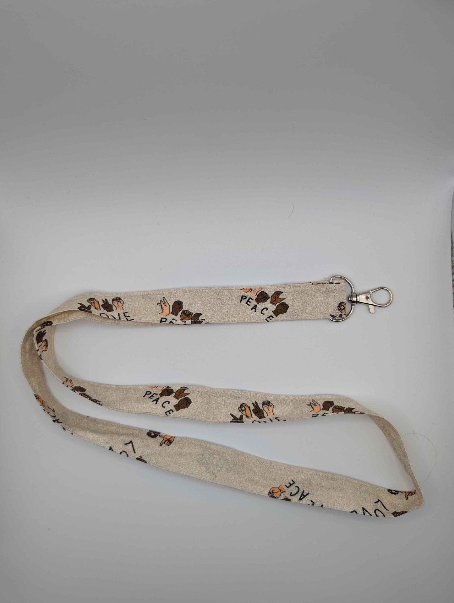 Sign Language Keychain, Sigh Language Lanyard, Peace, Love, Back to School, Badge Holder, Gift Ideas