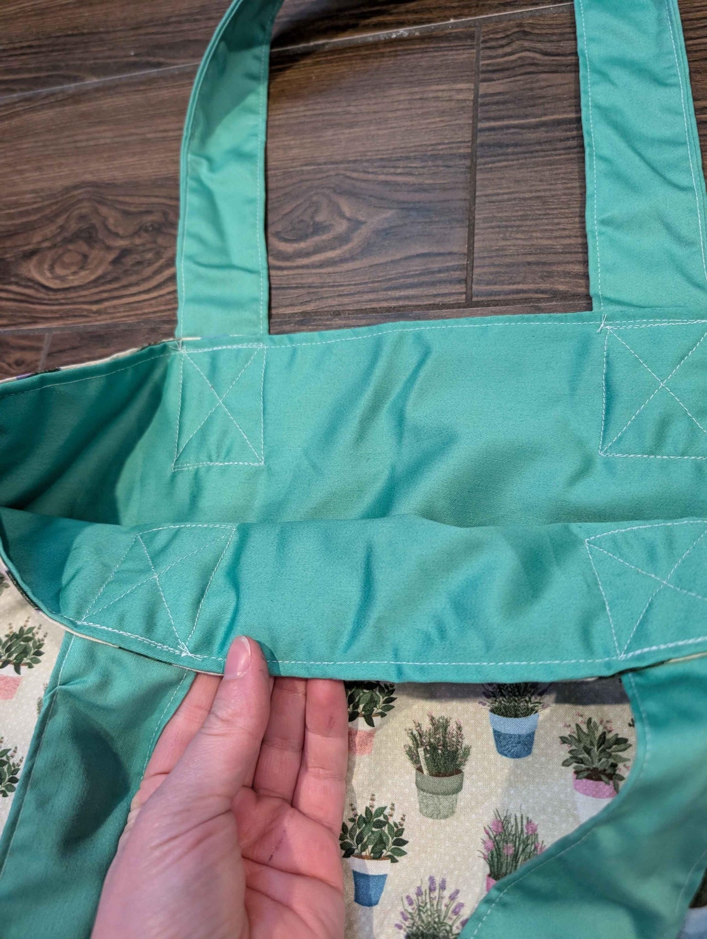 Plant Tote Bag, Potted Plants, Succulents, Herbs, Flowers, Flower Shop, Gardener, Florist, Gift Ideas, Handmade Tote Bag, Boxed Bottom Bag