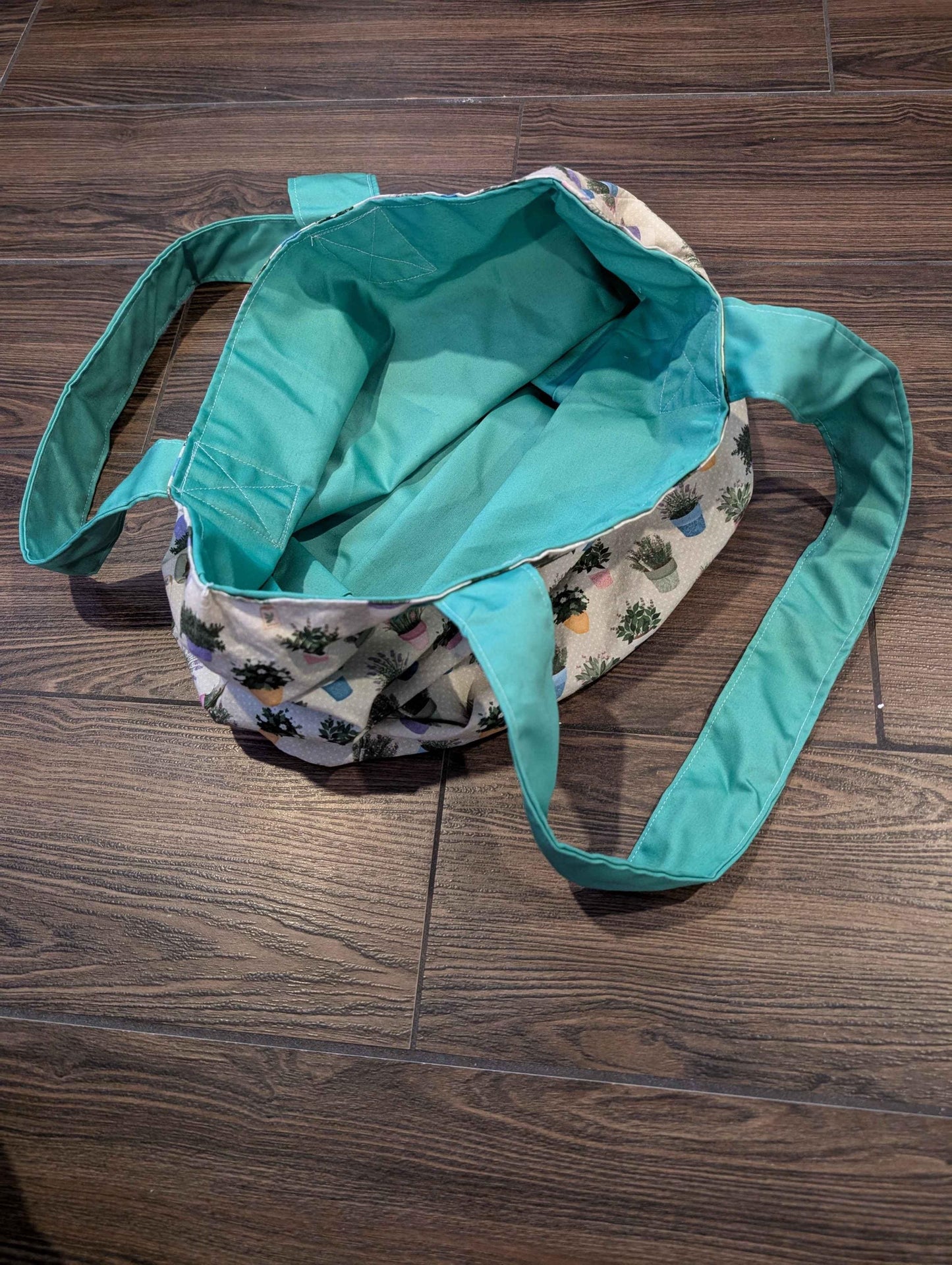 Plant Tote Bag, Potted Plants, Succulents, Herbs, Flowers, Flower Shop, Gardener, Florist, Gift Ideas, Handmade Tote Bag, Boxed Bottom Bag