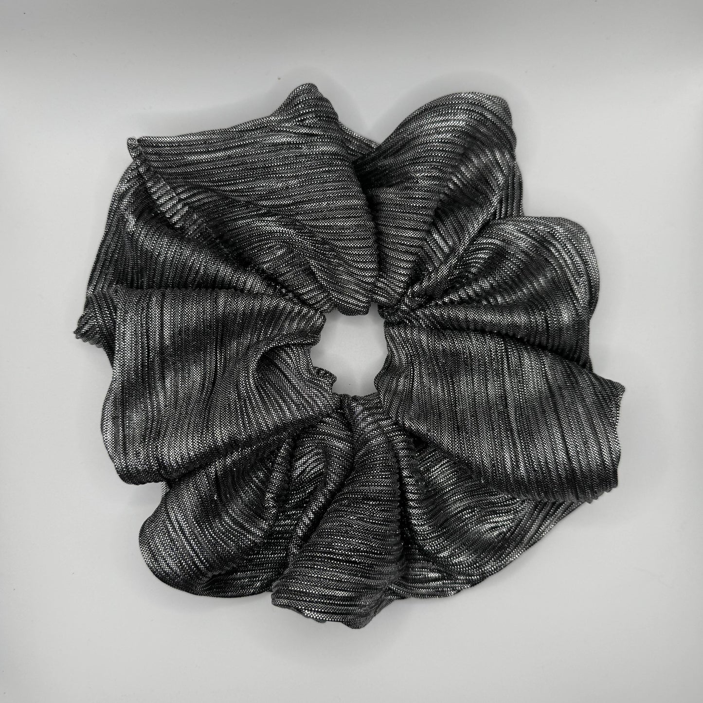 Ribbed Silver Glitter XL Scrunchie