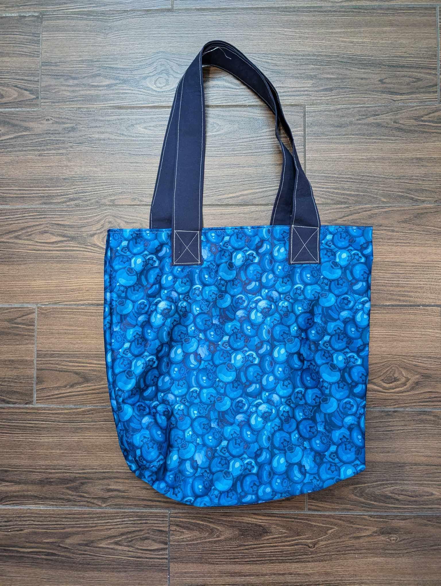 Blueberry Tote Bag, Navy Tote, Back to School, Purse, Gift Ideas, Blueberry Themed Tote Bag, Berry Bag, Berry Tote, Blue Bag, Blue Tote