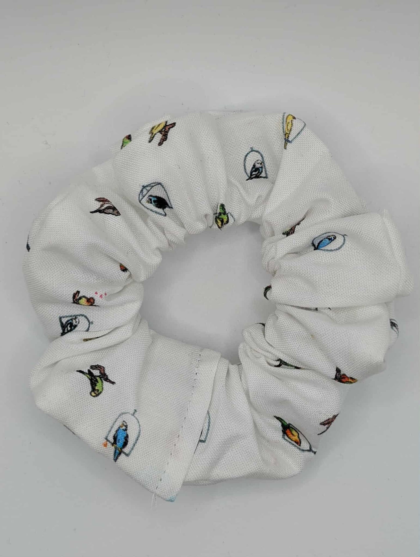 Pet Bird Scrunchie, White Bird Scrunchie, Budgie, Cockatiel, Canary, Minimalist, Gift Idea, Back to School, Hair Accessories, Cute Birds