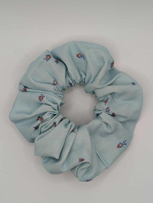 Fish Scrunchie, Koi Fish Scrunchie, Goldfish Scrunchie, Blue and Orange Scrunchie, Minimalist Scrunchie, Pet Scrunchie, Fish Lover, Cute