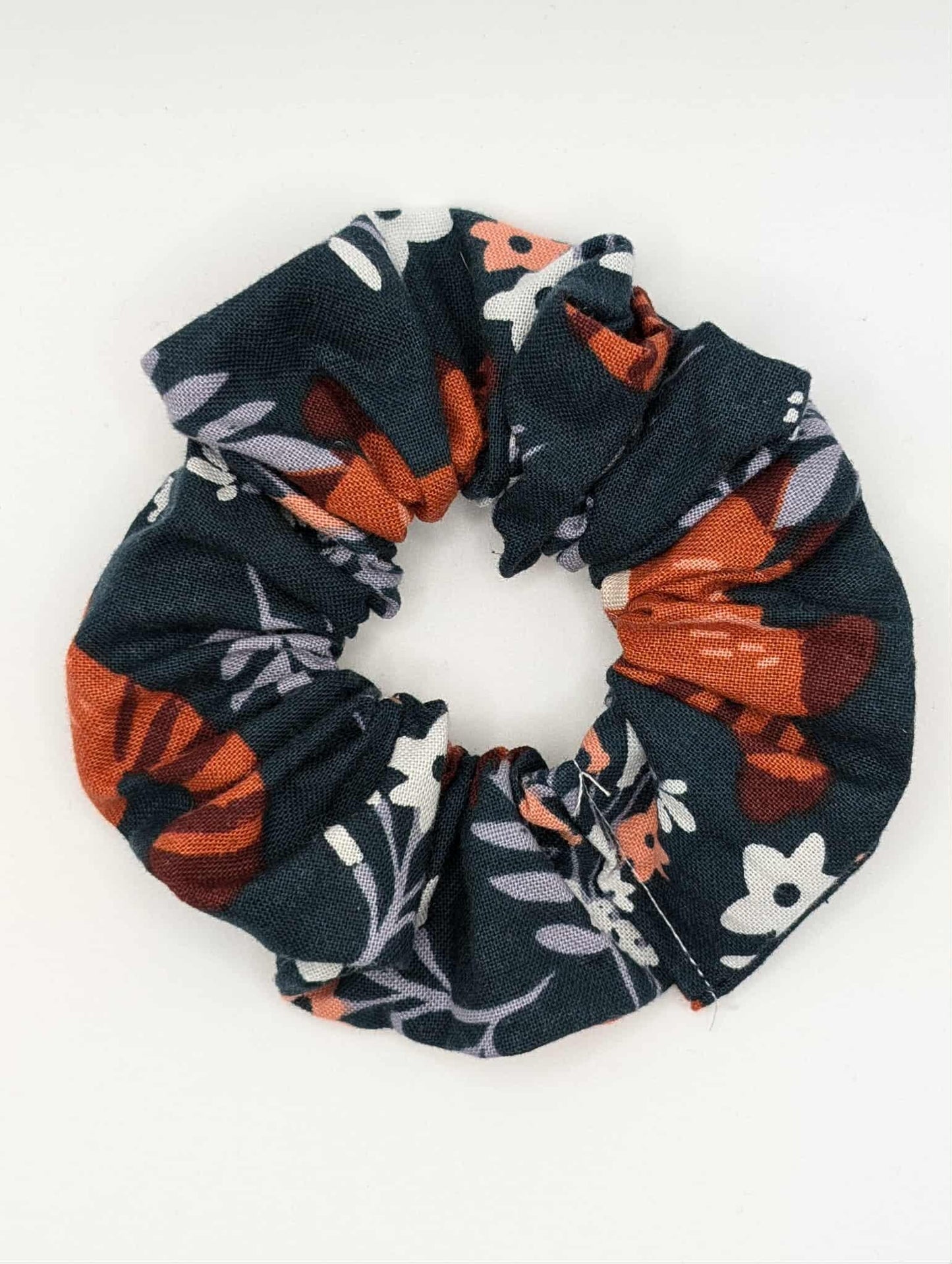 Red Panda Scrunchie, Flowers, Navy Floral Scrunchie, Back to School, Gift Ideas, Red Panda Lover, Exotic Animals, Handmade, Cute Scrunchie
