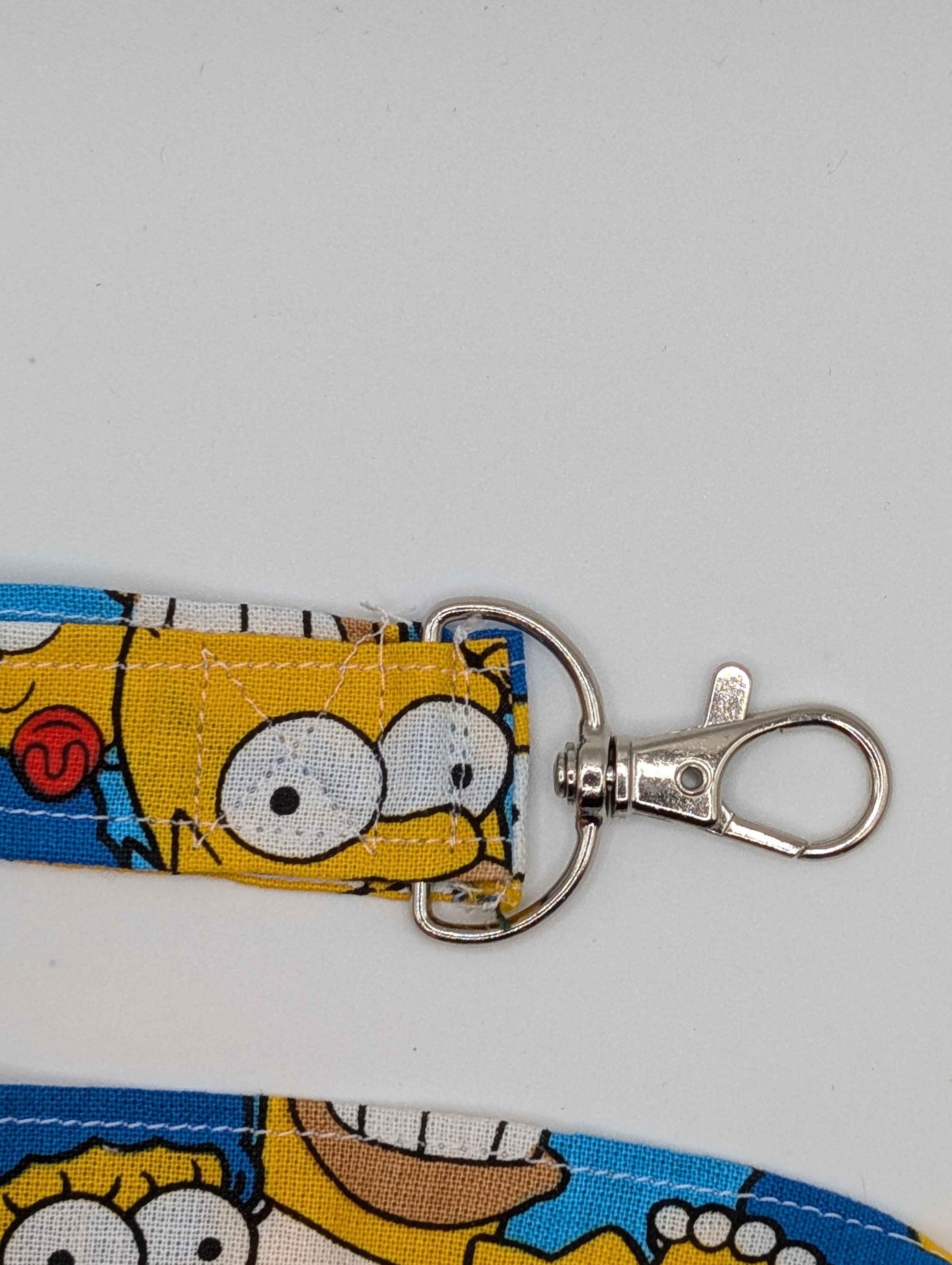 Simpsons Keychain, Simpsons Lanyard, Marge, Homer, Lisa, Bart, Maggie, TV Show, Nerdy Keychain, Nostalgic, The Simpsons, Blue and Yellow