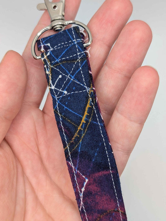Astrology Keychain, Galaxy Lanyard, Constellations, Purple and Blue, Star Map, Witchy, Fairy, Gift Idea, Back to School, Badge Holder