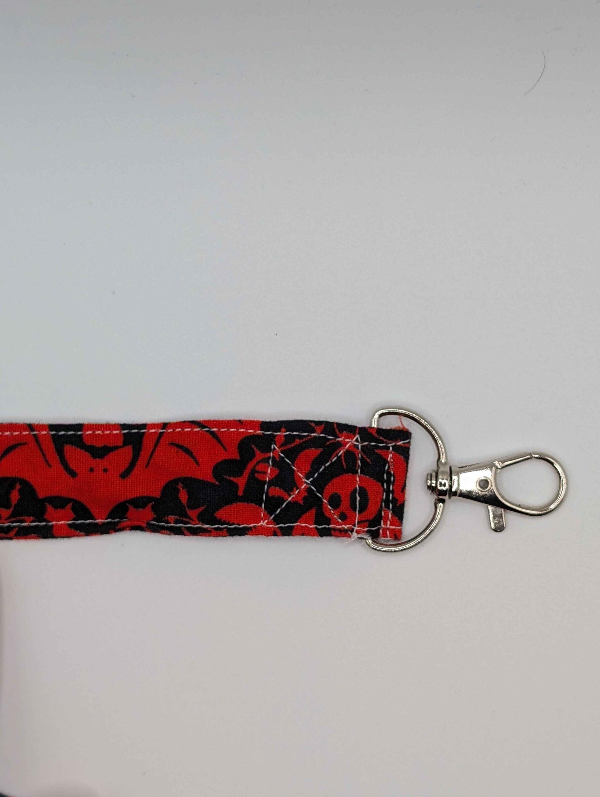 Vampire Keychain, Vampire Lanyard, Red and Black, Bats, Skulls, Thorns, Halloween, Gothic, Vampire, Badge Holder, Student, Back to School