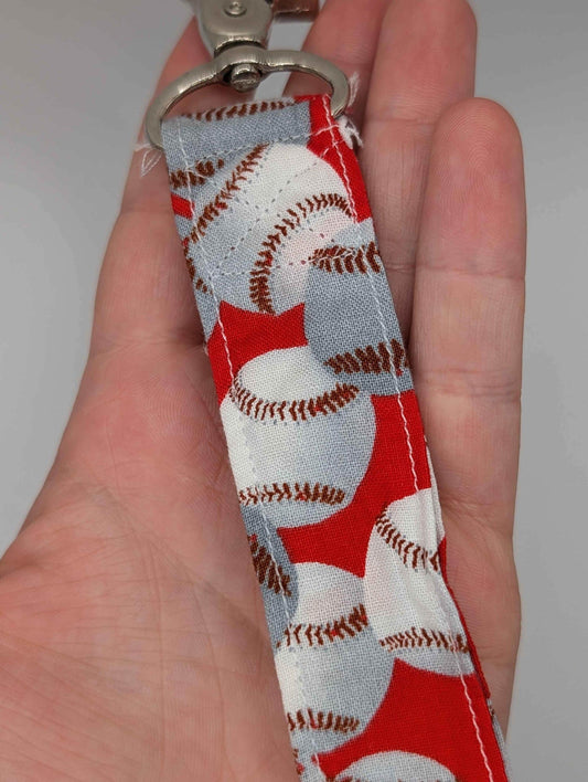 Baseball Keychain, Baseball Lanyard, Baseball, Red and White, Sport Fan, Coach, Teacher, Gift Ideas, Birthday, Badge Holder, MLB