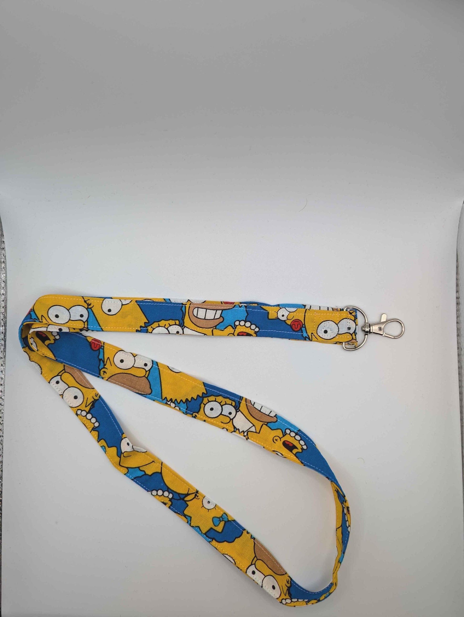Simpsons Keychain, Simpsons Lanyard, Marge, Homer, Lisa, Bart, Maggie, TV Show, Nerdy Keychain, Nostalgic, The Simpsons, Blue and Yellow