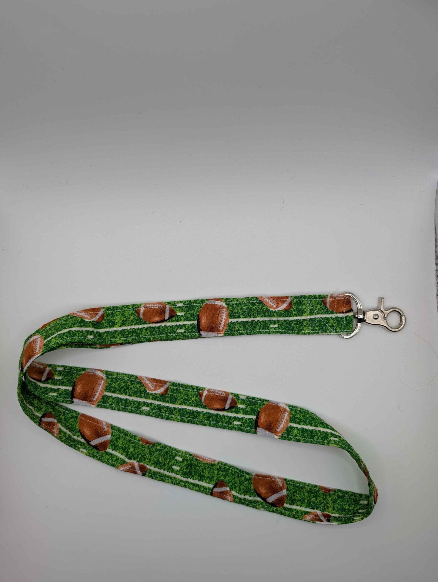 Football Keychain, Football Lanyard, Football, End Zone, Super Bowl, Sport Fans, Green and Brown, Coach, Back to School, Gift Ideas, Teacher