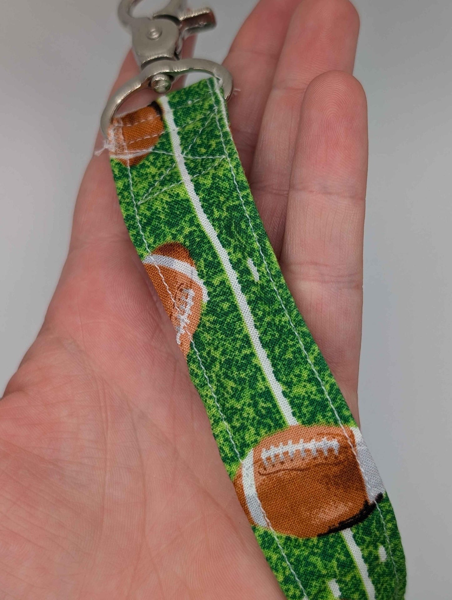 Football Keychain, Football Lanyard, Football, End Zone, Super Bowl, Sport Fans, Green and Brown, Coach, Back to School, Gift Ideas, Teacher