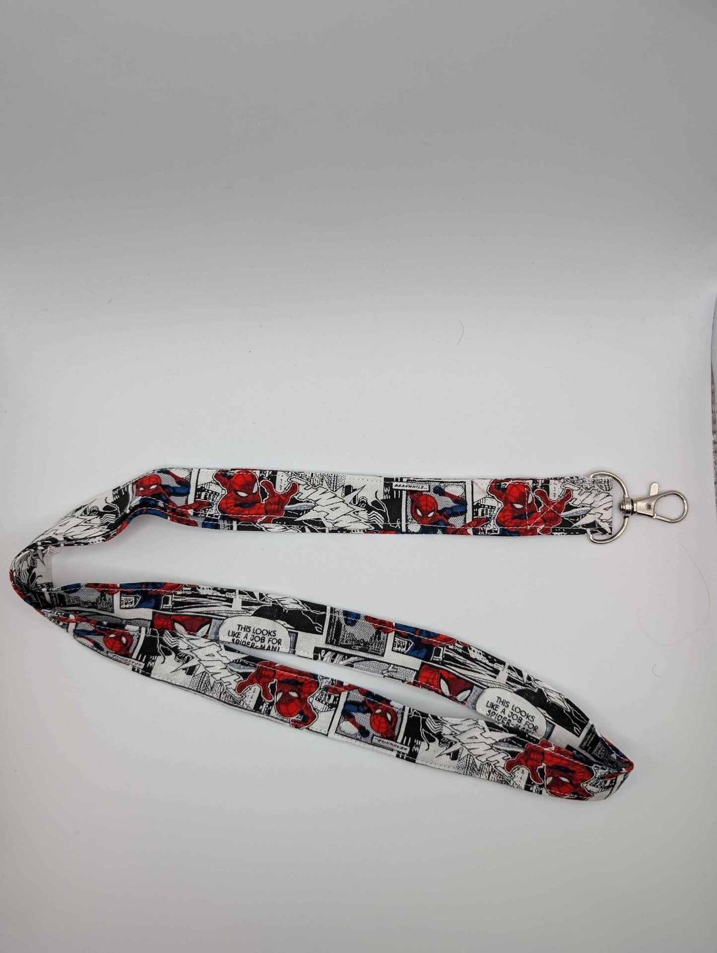 Spider Man Keychain, Grey Comic Book Lanyard, Super Hero, Comic Book, Movies, Comic Con, Gift Ideas, Nerdy, Geeky, Back to School
