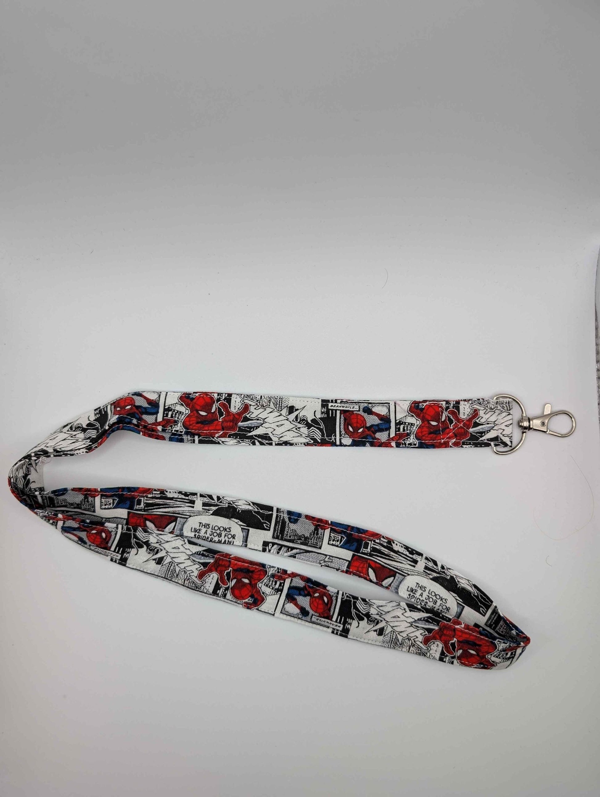 Spider Man Keychain, Grey Comic Book Lanyard, Super Hero, Comic Book, Movies, Comic Con, Gift Ideas, Nerdy, Geeky, Back to School