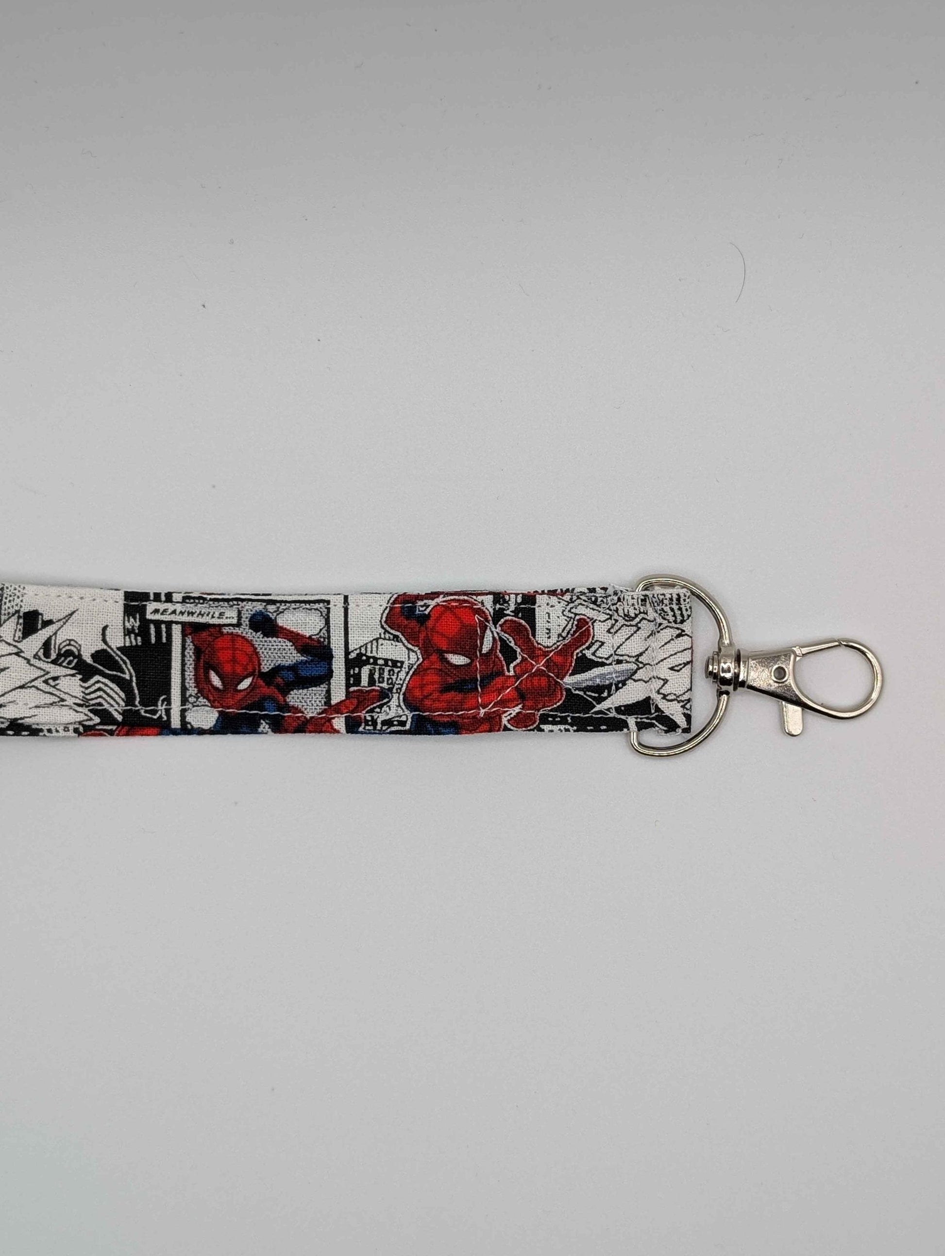 Spider Man Keychain, Grey Comic Book Lanyard, Super Hero, Comic Book, Movies, Comic Con, Gift Ideas, Nerdy, Geeky, Back to School
