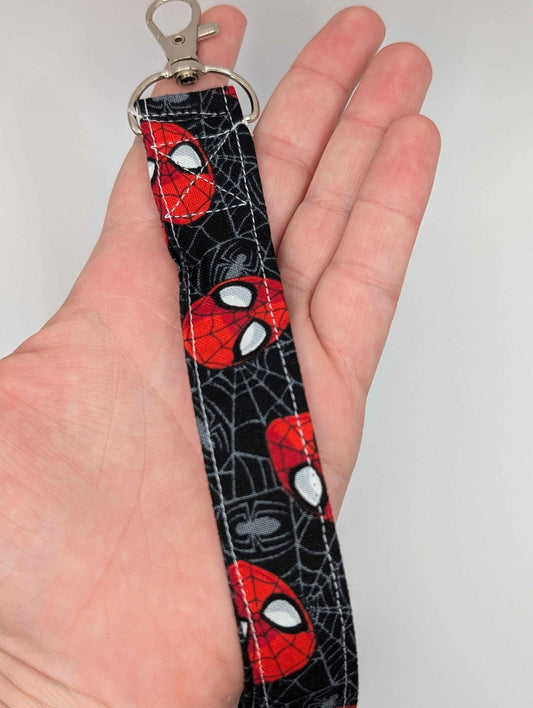 Black and Red Spider Man Keychain, Spider Man Lanyard, Super Hero Keychain, Comic Books, Movies, Comic Con, Gift Ideas, Nerdy, Geeky