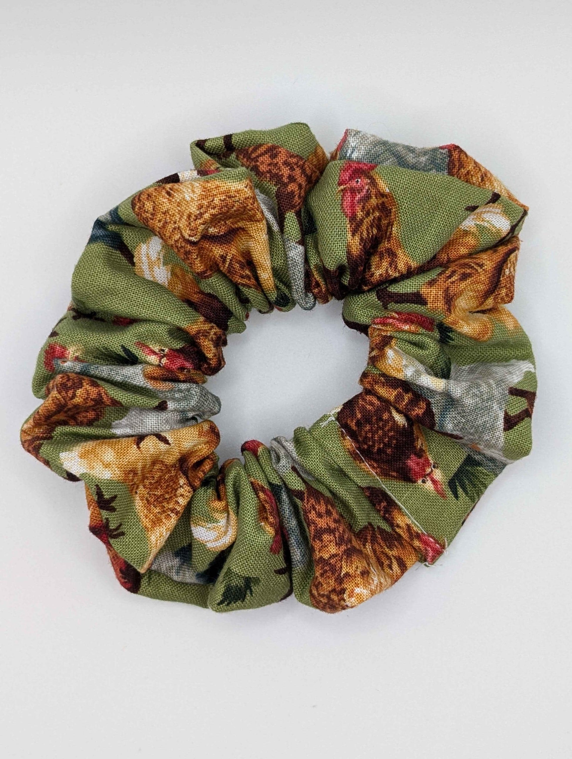 Chicken Scrunchie, Farmyard, Homestead, Chicken Lover, Egg Collection, Farm Scrunchie, Brown, White, Multi Colored Chickens, Gift Ideas